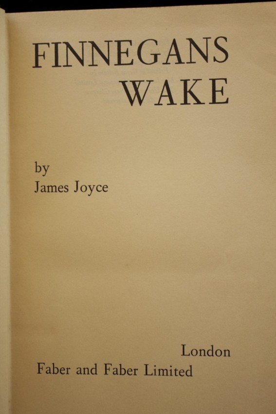Finnegans Wake (1st Ed 1939 Of The Author #39 s Last Novel) Auction #73