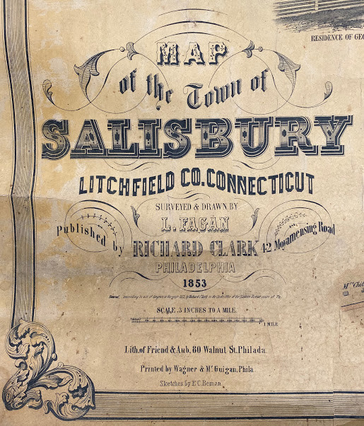 Map Of The Town Of Salisbury Litchfield Co. Connecticut Surveyed