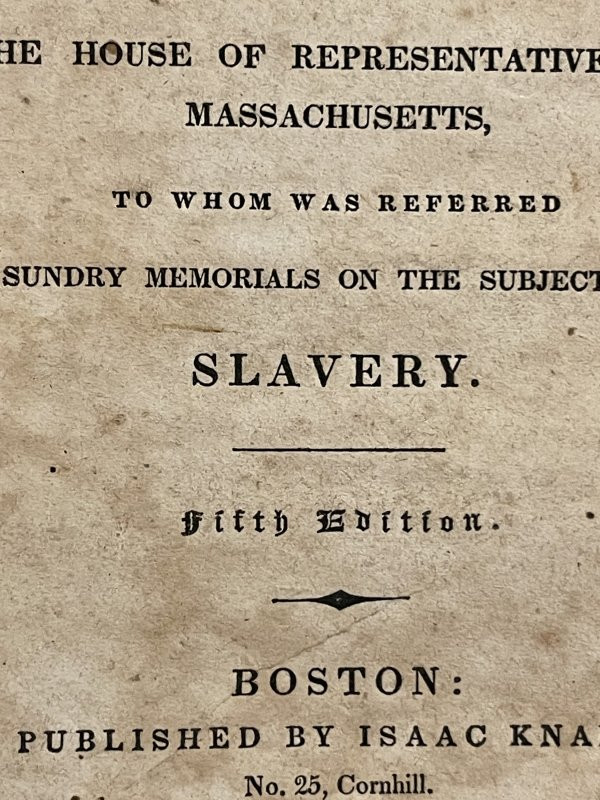 African Americans 2 Items Including Stanton On Subject Of Slavery 1837