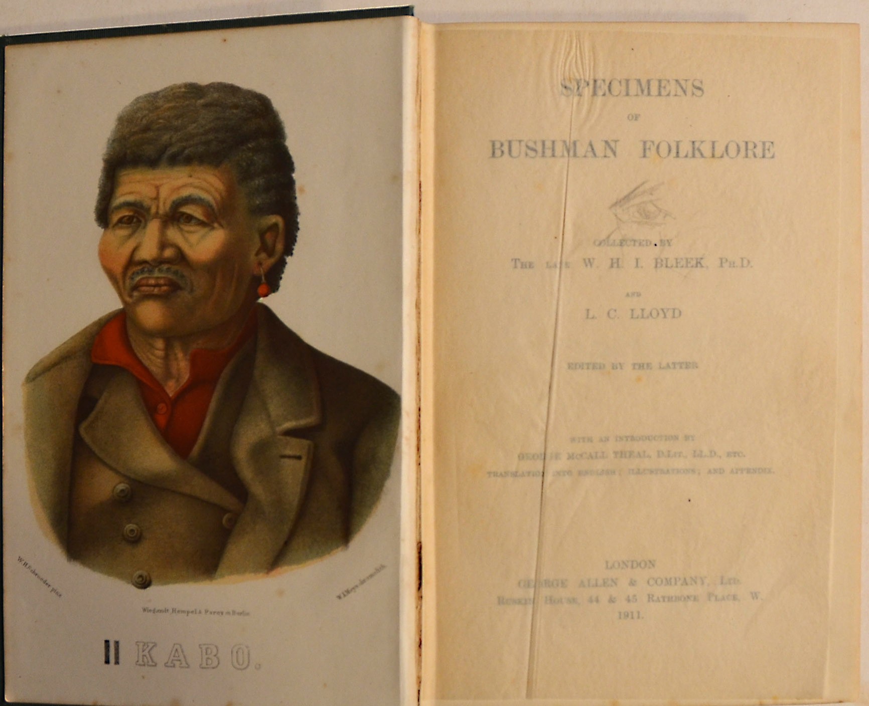 Specimens Of Bushman Folklore Interesting Association Copy With