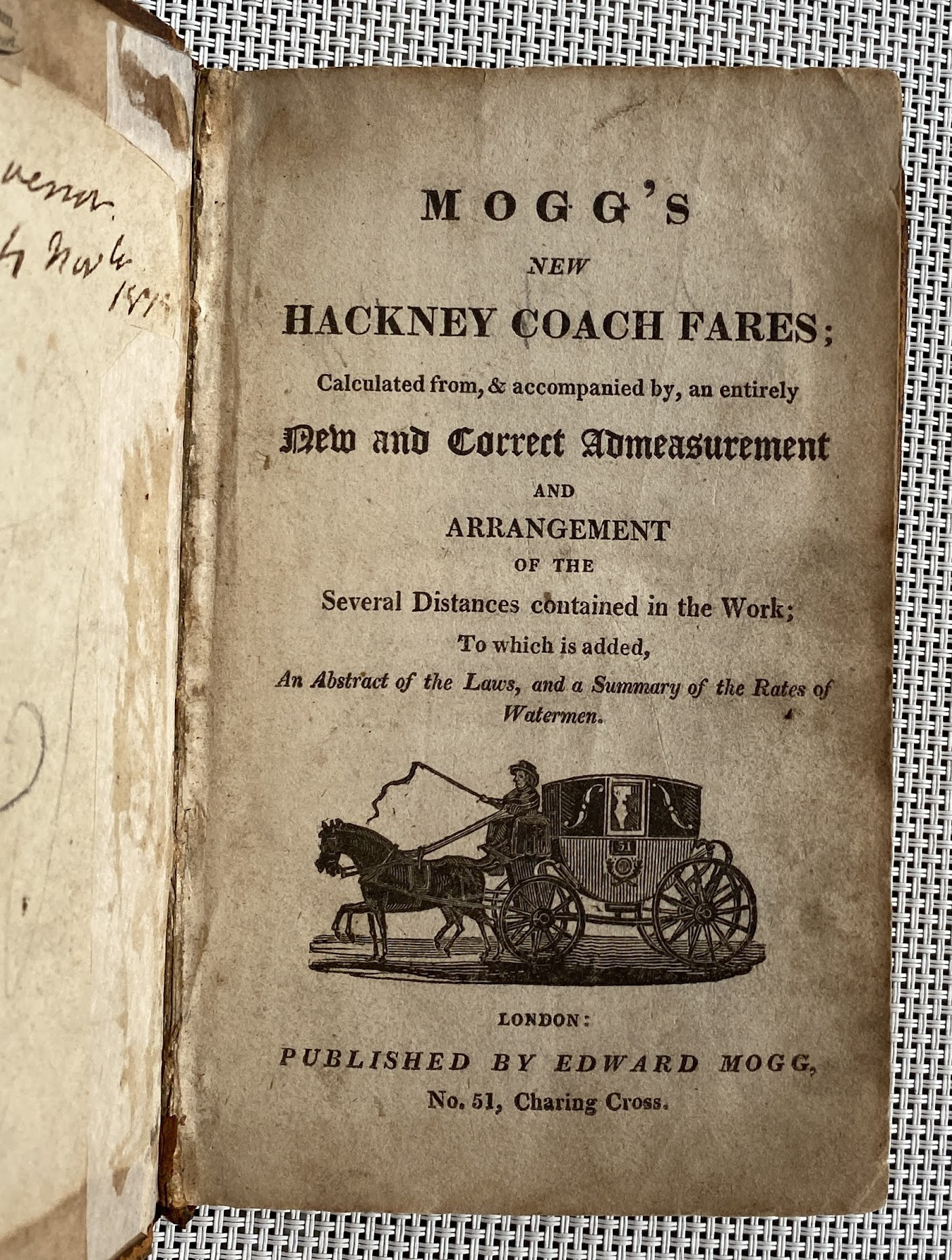 Mogg’s New Hackney Coach Fares C. 1810 Auction 11