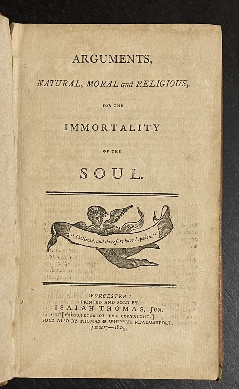 Mass. Imprint Scarce 1805 Speculative Theology, Illustrated Titlepage