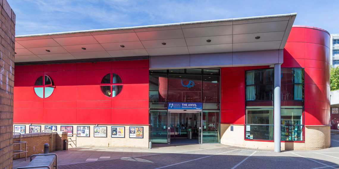 The entrance and box office for The Anvil