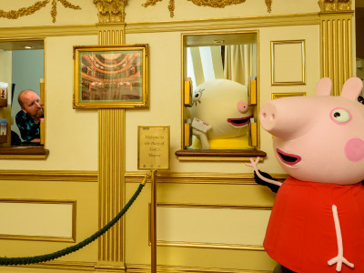 Peppa Pig buys a ticket at the Duke of York Theatre