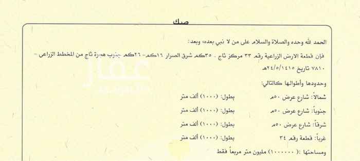 1688432 25 كم. جنوب هجرة ثاج شرق ردمية الحارة وجنوب طريق الجبيل المجمعه مازال تحت الانشاء