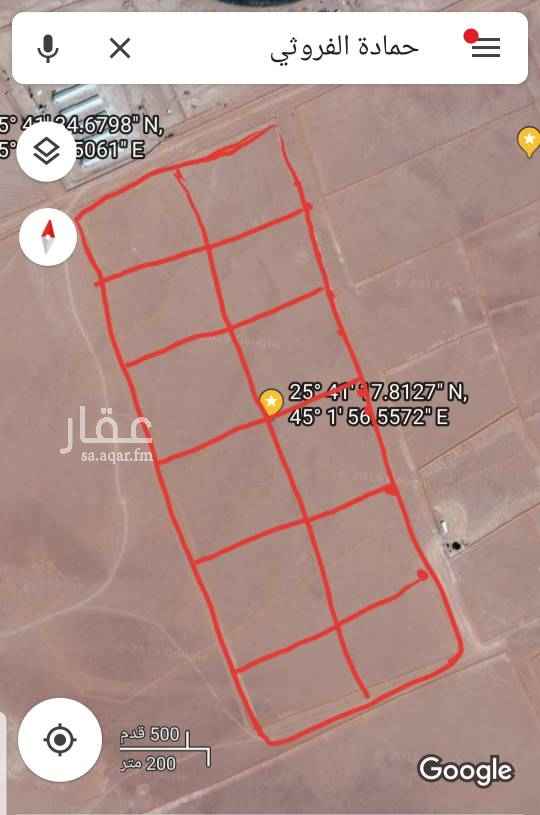 1627553 عدد 12قطعة ارض زراعية كل قطعه بصك مستقل مساحات 50000 و60000 م بالمجمعه موقع ممتاز في (حمادة الفروثي) بالقرب من النفود والمياه بالمنطقة عذبه ووفيره
والبيع للجميع دون تجزئه او عدد 6 قطع
عفوا يوجد خطأ بالمساحه وسعر المتر فالمساحه 600000 م والمتر بسعر 4 ريال