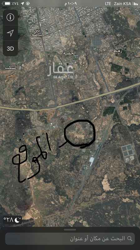 1503308 ارض زراعية بصك مشاع نسبة التملك من الصك ٢٦.٦ بمساحة ٥٠٠١٥ متر من المساحة الاجمالية ١٨٨٠٢٦ متر ارض قريبة من الدائري الرابع