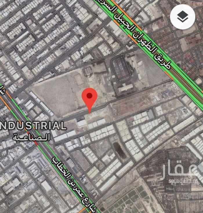 1114977 أرض صناعية بمخطط ضاحية الخير الصناعية تقع بين طريق الجبيل وشارع عمر بن الخطاب ، يميزها سهولة الوصول لها