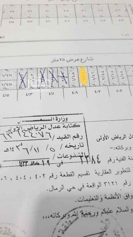 1632838 أرض سكنيه في مخطط الخنيني مساحتها (٣٤٨) اطوالها ١٢*٢٩ شارع ٢٥ شمالي والمخطط مكتمل جميع الخدمات واصله الحد ٢٠٠٠