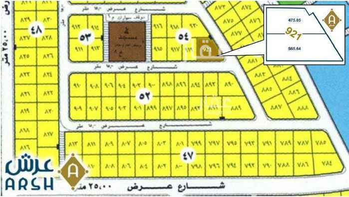 1613605 للبيع أرض زاوية وبطن بالروابي ( المنتزه ) مفروزة قطعتين بطن شرقية 475 متر - زاوية جنوب شرق 565 - بجانب مسجد وقريبة من خدمات الحي .. البيع للقطعة كاملة بسعر المتر 1550