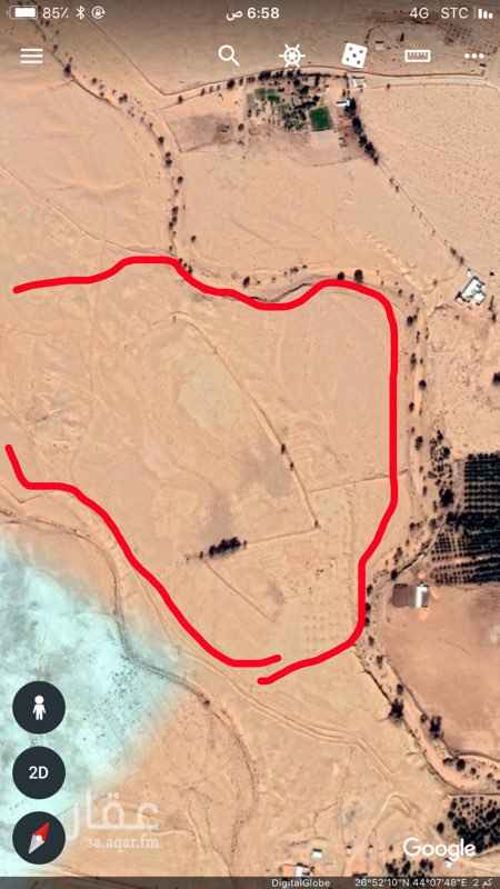 1571516 يوجد اراضي زراعية ب مساحات مختلفة 2500 او 5000 او 10000 ، الاراضي فضاء لايوجد بها شي ، لايوجد صك حالياً ولاكن المعاملة قائمة ولايوجد مشاكل بحكم أن الارض معروفه ويوجد اوراق مبايعه قديمة من 40 سنه وقد تم زراعتها سابقاً
، الكهرب يبعد 300 متر ، لايوجد بير ولاكن الماء يبعد تقريبا 100 متر او اقل ، موقعها غرب قرية الخصيبه ب محافظة الاسياح مايقارب 7 كيلو ويبعد الازفلت تقريبا 3 كيلو
