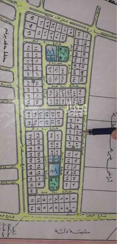 1743355 للبيع ارض في مخطط غرب دله رقم 29 مساحه875 مترشارع40 جنوب موقع مميز