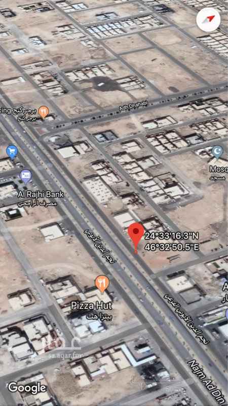 1173061 ارض تجارية على ش ٦٠ نجم الدين نمار رقم القطعة ٦٣١٤ رقم المخطط ٢٥١٦ مساحتها ٩٠٠ طول ٣٠وعرض٣٠ الواجهه جنوبية