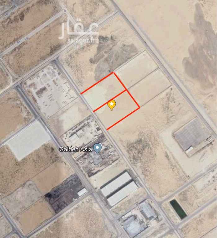 965097 للايجار ارض في القرية الصناعية مساحة 50000 الف قطعتين على شارع 30م