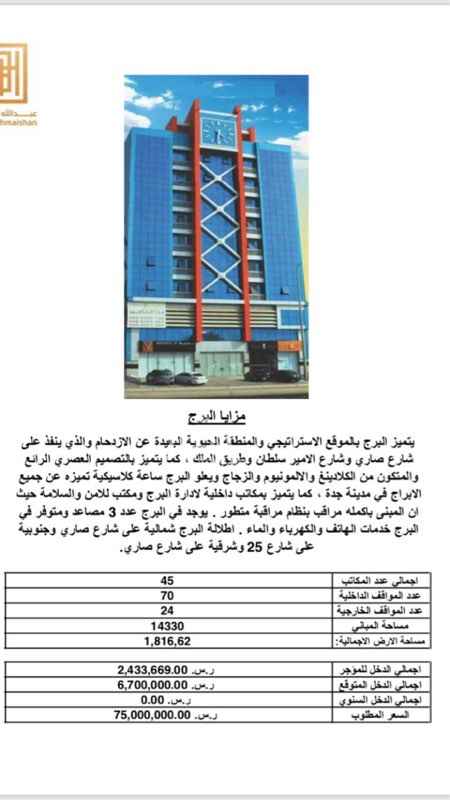 1410235 برج الغيداء للبيع في جده ..
من المالك مباشرة
لمعلومات اكثر التواصل ع الواتس اب :
0567888972