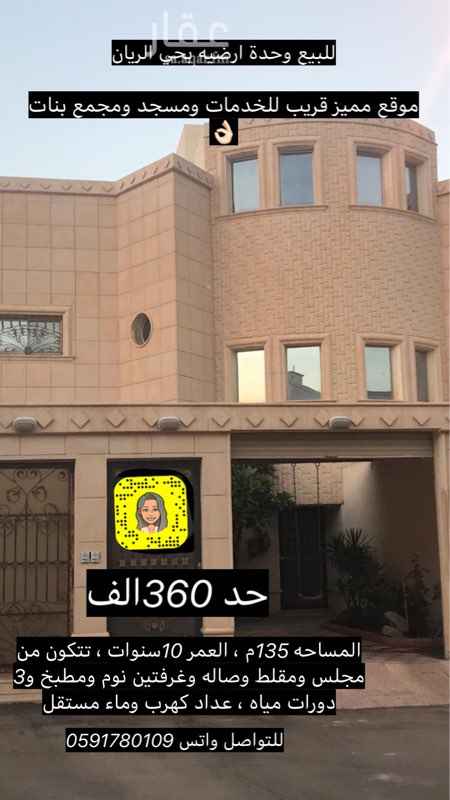 1659176 للبيع وحده ارضيه بالريان
المساحه 135
العمر 10 سنوات
شارع غربي
قريبه للخدمات ومسجد ومجمع البنات
تتكون من مجلس ومقلط وصاله وغرفتين نوم ومطبخ و3 دورات مياه ومخزن
عداد كهرب وماء مستقل
حد 360 الف
للتواصل واتس 0591780109
اللوكيشن غير صحيح لطلب الموقع التواصل واتس