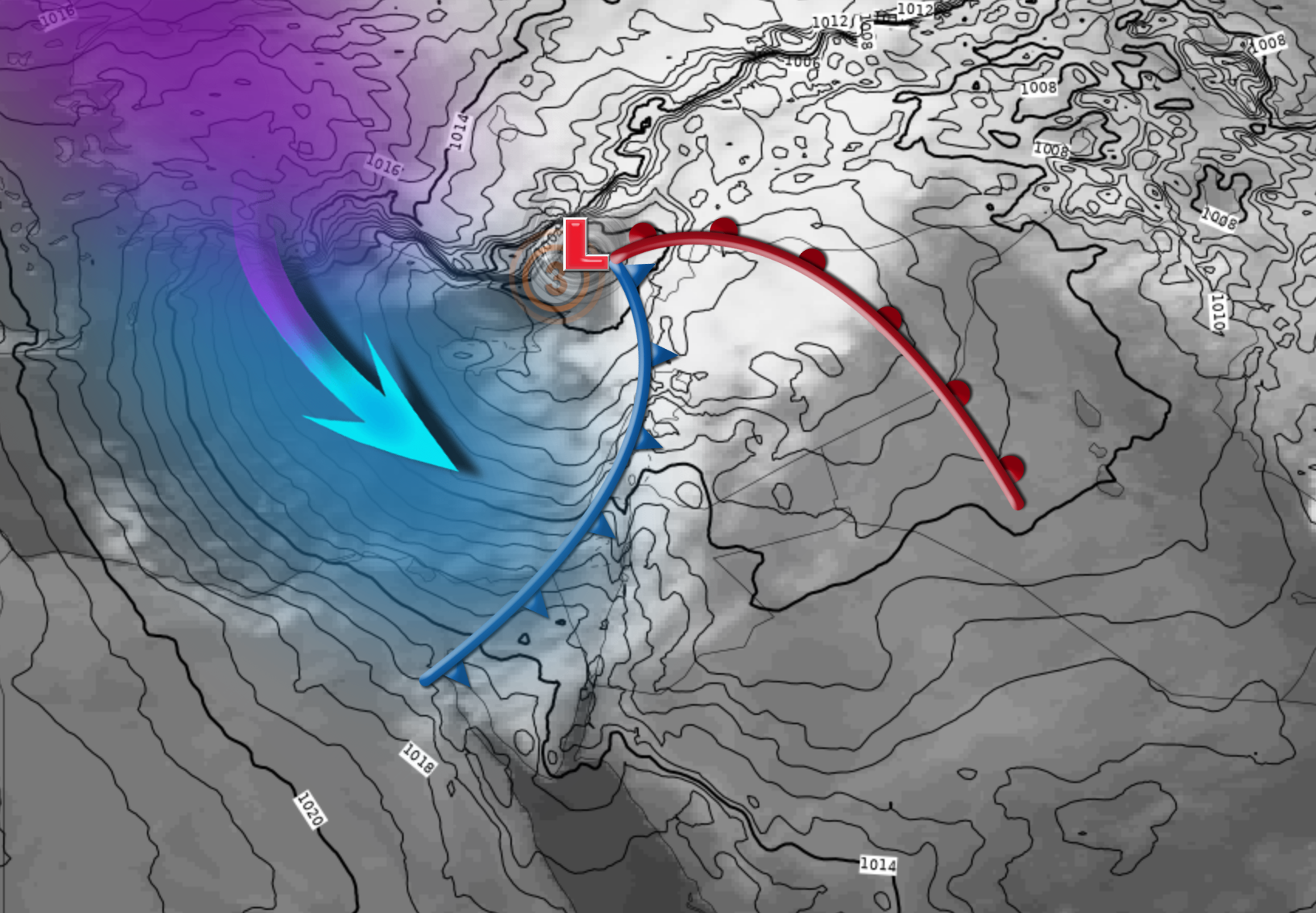 منخفض جوي من الدرجة الثالثة 16 يناير 2019