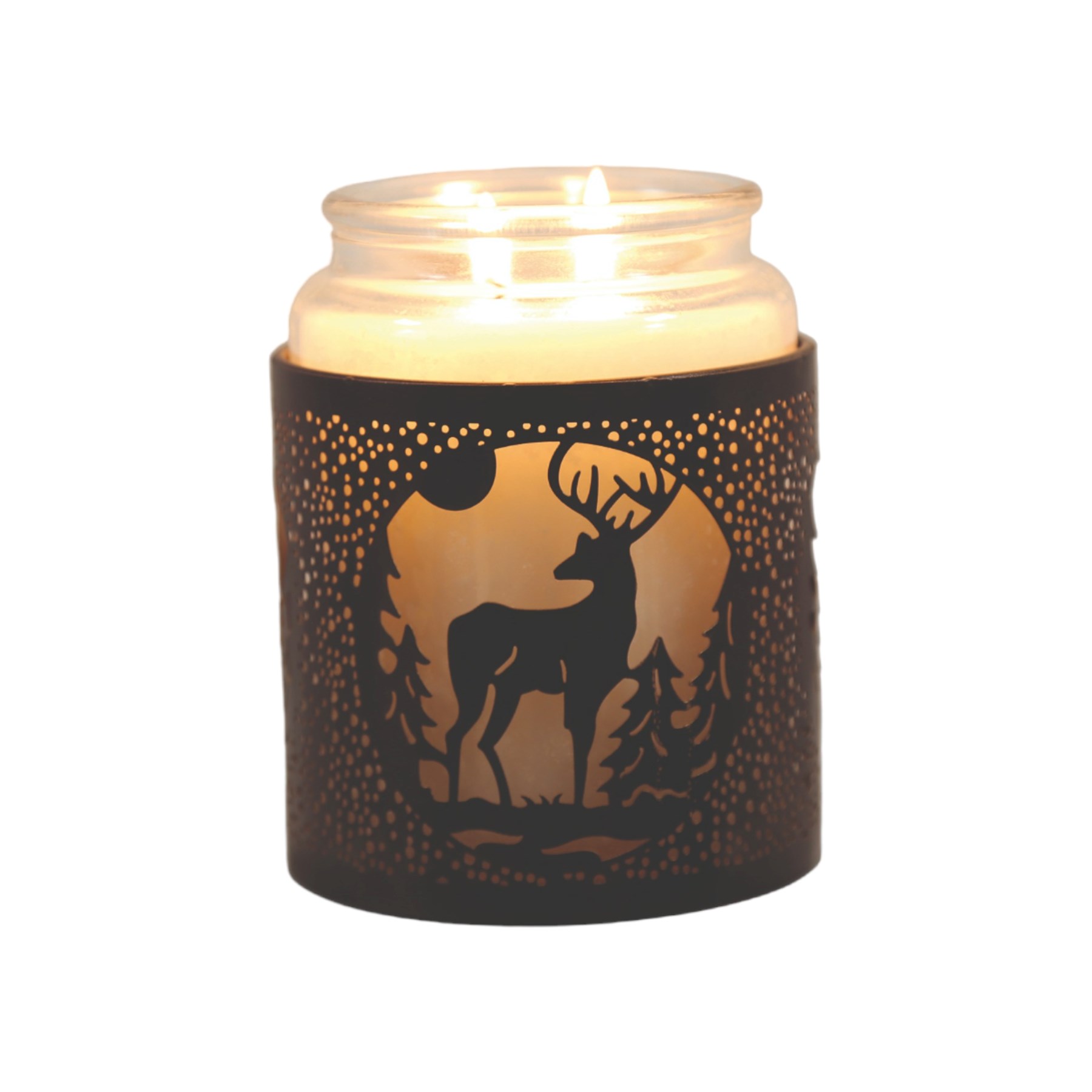 Tealight Wax Melter and Candle Holder Black Silhouette Stag 10.5cm