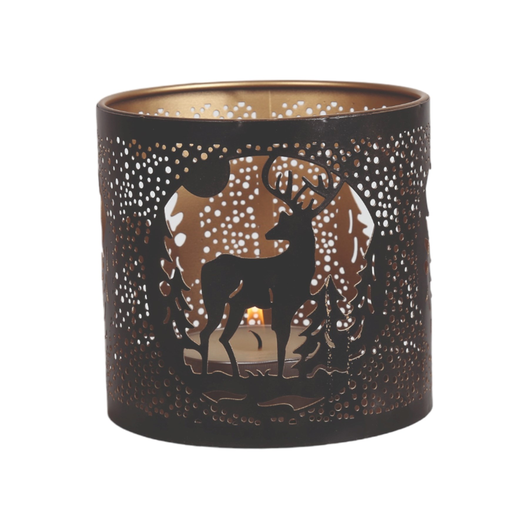 Tealight Wax Melter and Candle Holder Black Silhouette Stag 10.5cm