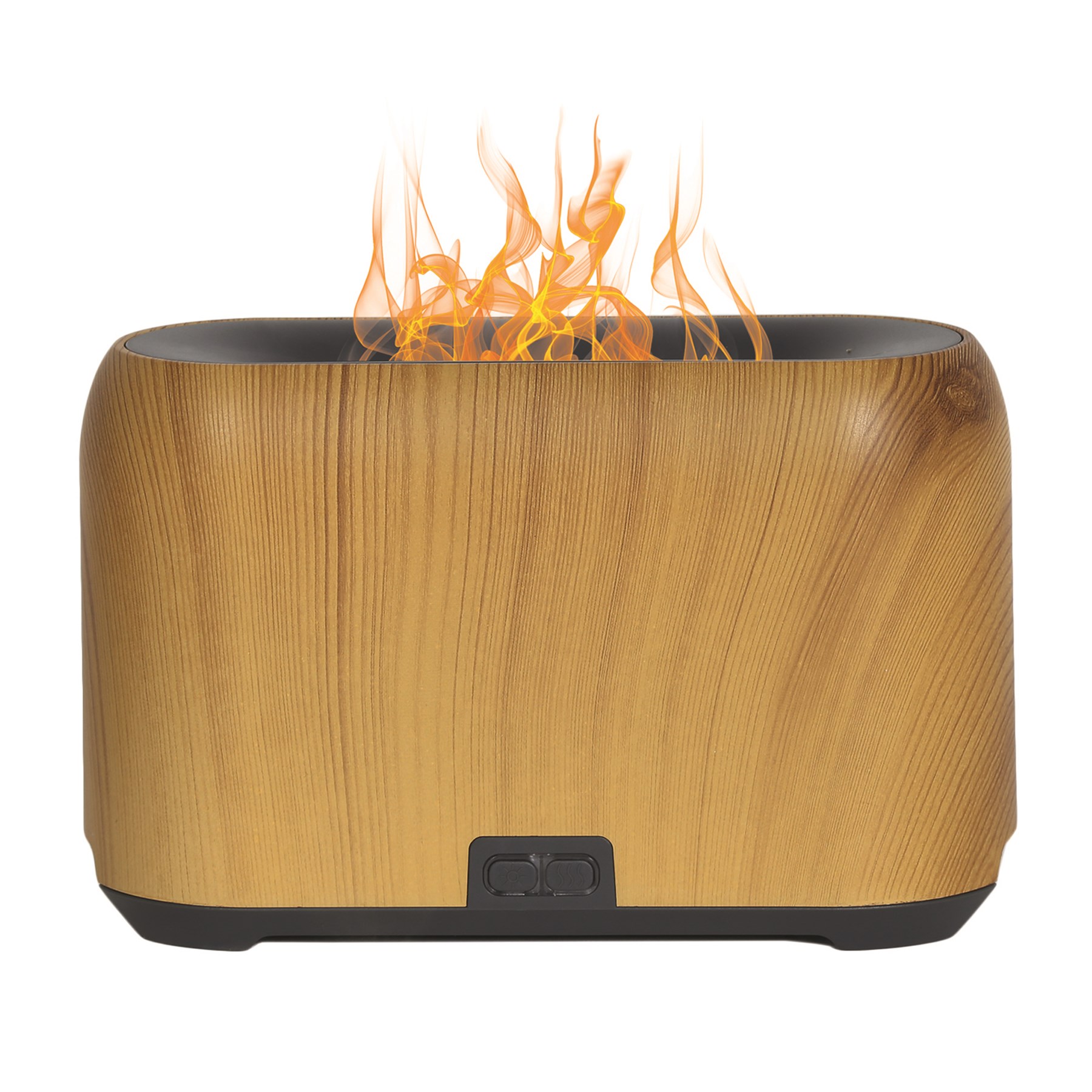 LED Ultrasonic Diffuser Flame Effect Light Wood 20cm