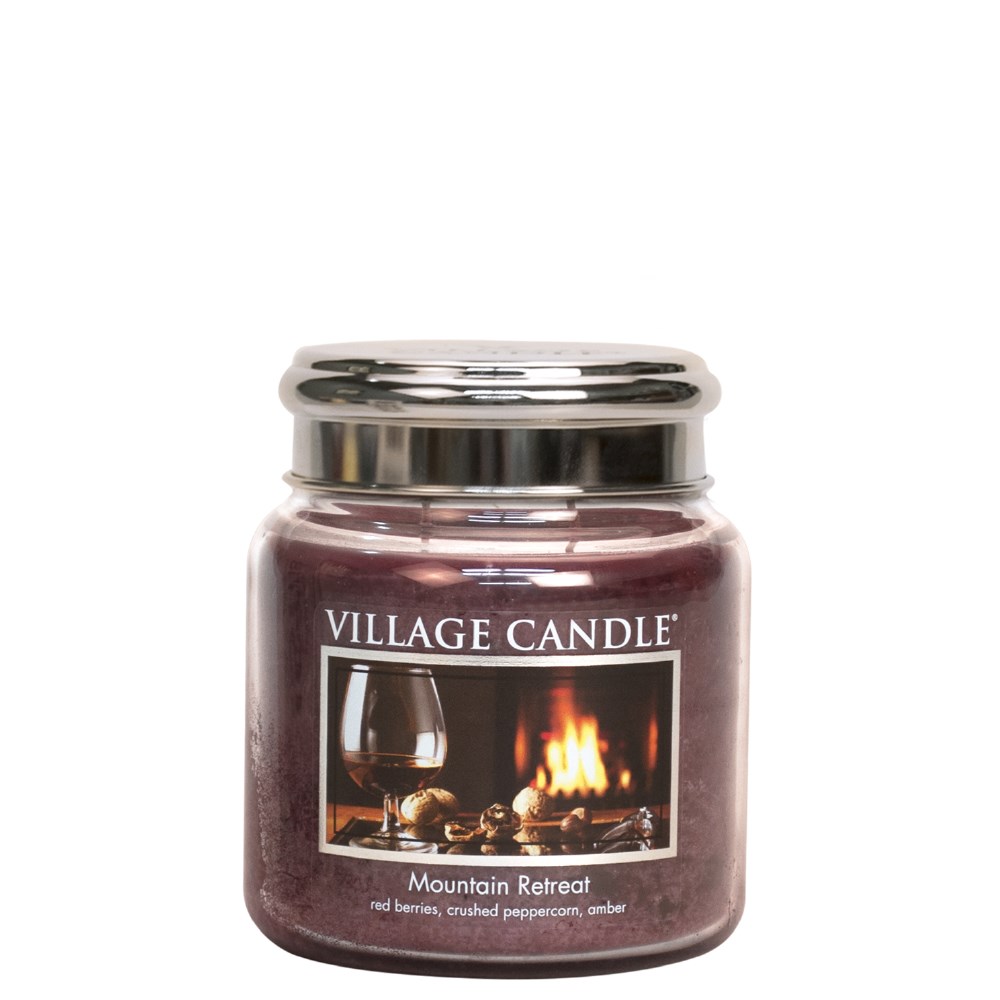 Mountain Retreat Village Candle 16oz Scented Candle Jar Metal Lid