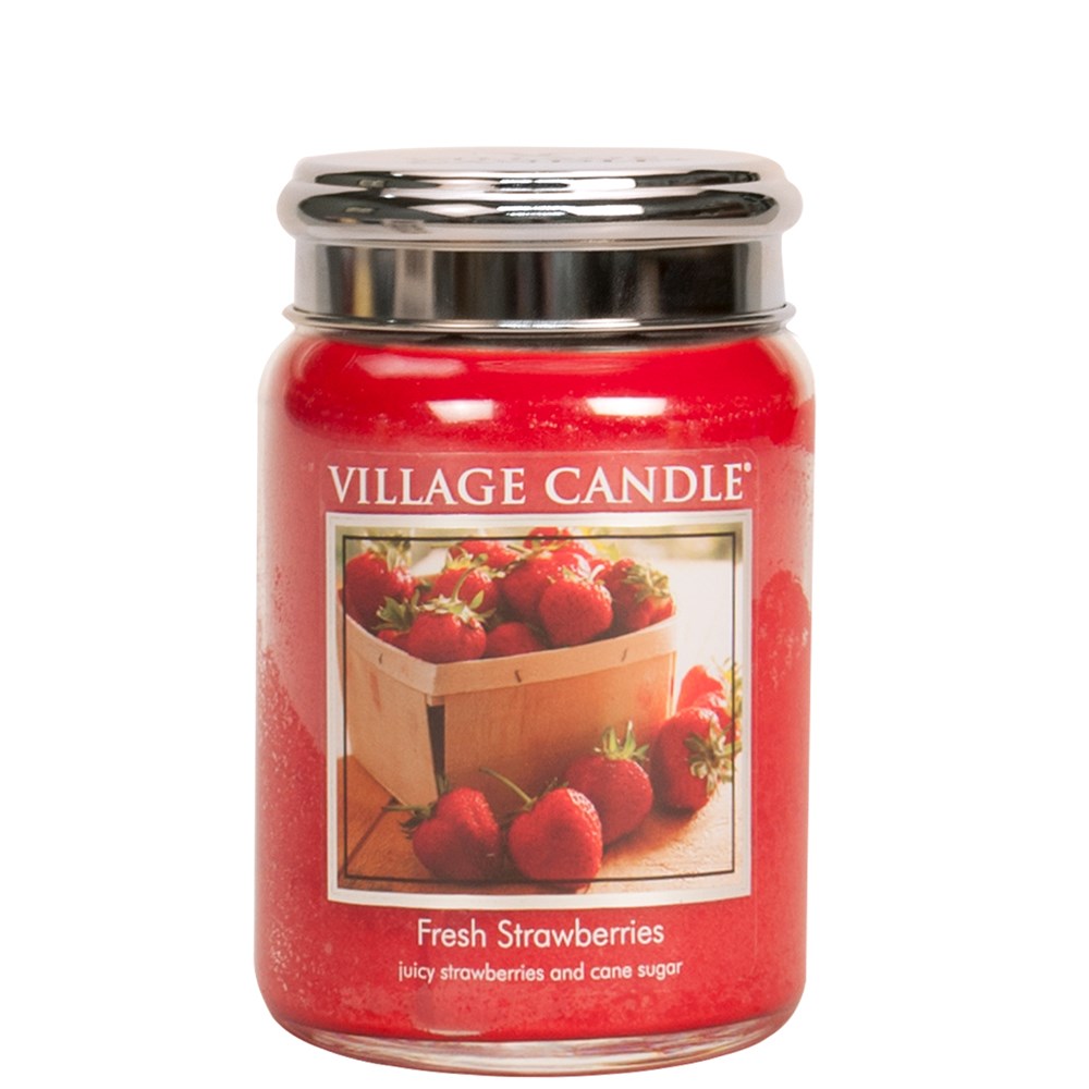 Fresh Strawberries Village Candle 26oz Scented Candle Jar