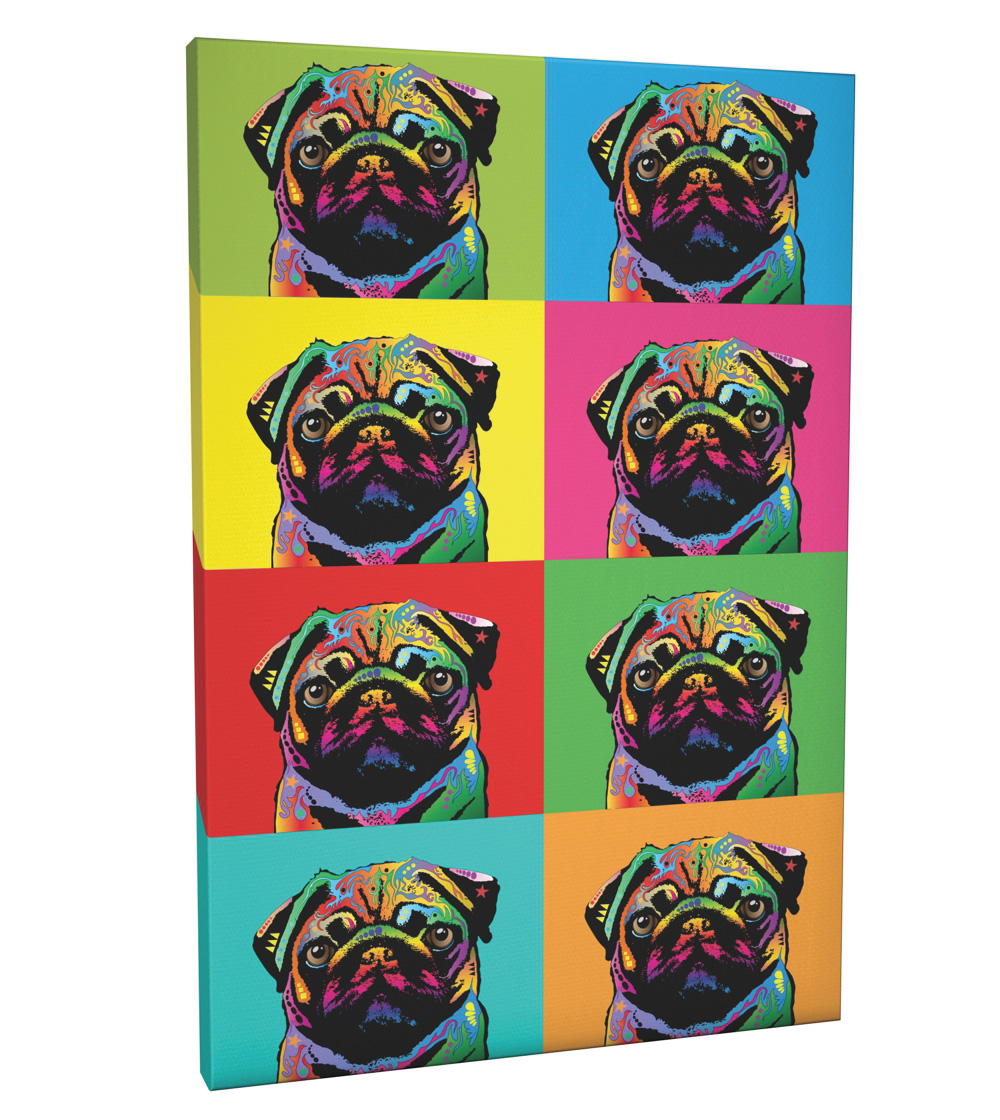 PUG DOG CANVAS WALL ART PICTURE PRINT VARIETY OF SIZES FREE UK P/&P