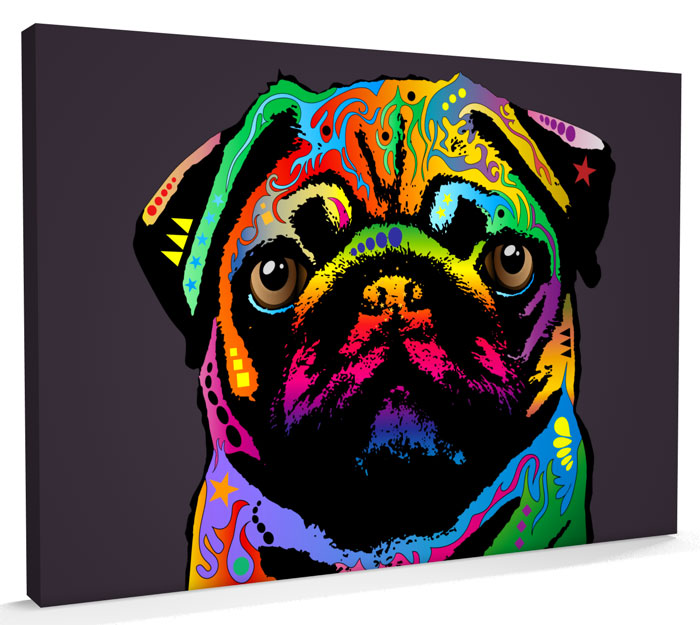 Pug Dog Pop Art Print, Box CANVAS A3 to A1 v127 eBay