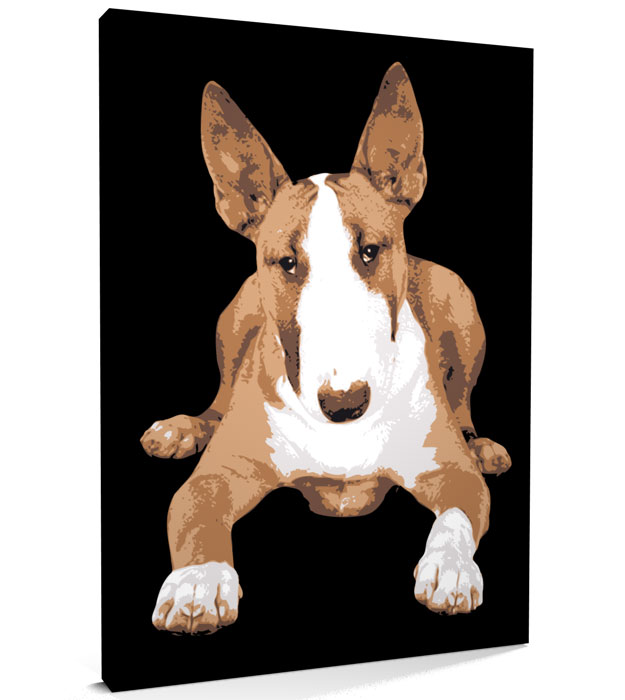 English Bull Terrier Dog Print, CANVAS A3 to A1 v136 eBay