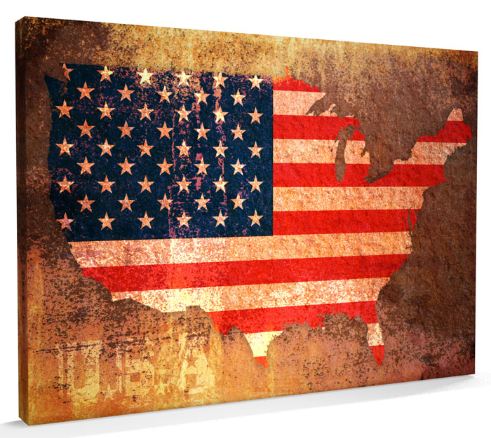 United States America Map USA, CANVAS, A3 to A1 v680 eBay