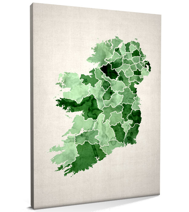 Map of Ireland Map Art, CANVAS sizes A3 to A1 v767 eBay