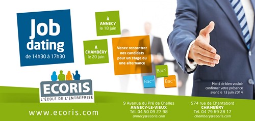 ECORIS Annecy et ECORIS Chambéry organisent un JOB DATING en Juin ECORIS Annecy et ECORIS Chambéry organisent un JOB DATING en Juin