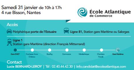 L'École Atlantique de Commerce vous ouvre ses samedi 31 janvier 2015 L'École Atlantique de Commerce vous ouvre ses samedi 31 janvier 2015