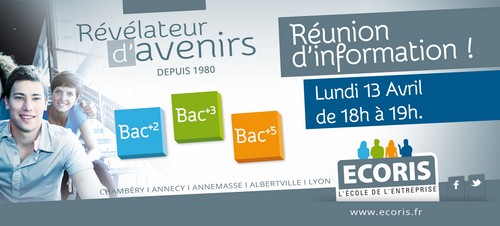 R&eacute;unions d'informations Lundi 13 avril &agrave; 18h00 dans les &eacute;coles ECORIS Chamb&eacute;ry, Annecy, Annemasse, Albertville et Lyon