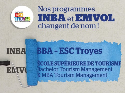 Les programmes INBA et EMVOL du Groupe ESC Troyes changent de nom
