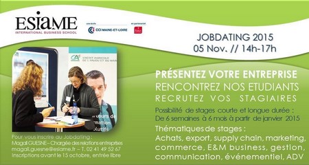 Esiame - Jobdating du 5 novembre 2015 Esiame - Jobdating du 5 novembre 2015