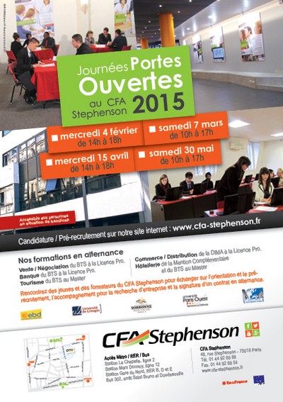 Les Journées Portes Ouvertes 2015 du CFA Stephenson - Paris Les Journées Portes Ouvertes 2015 du CFA Stephenson - Paris