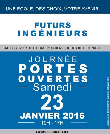 L’ei.CESI Bordeaux vous ouvre ses portes samedi 23 janvier 2016 de 10h à 17h