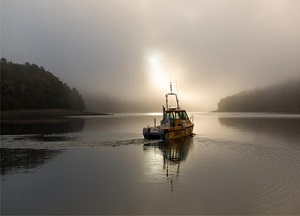  6 au 10 mars, les étudiants hydrographes et roboticiens ENSTA Bretagne finalisent l’exploration du lac de Guerlédan