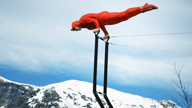 Performer Executes 'Human Flag' Over 275 Metre Waterfall