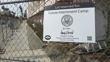 Street Artist Marks 'Future Internment Camps' Around USA 'Signed' By Donald Trump