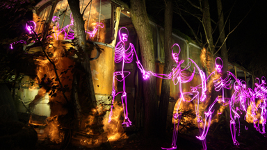 Fright Club: Spooky Light Paintings Of Skeletons In The Night