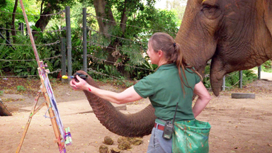 Ele-onardo Da Vinci: Painting Elephant Sells Masterpieces