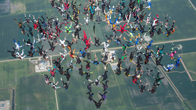 Head-Over-Heels: Upside Down Skydivers Set New World Record
