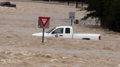 Dramatic Flood Rescue After Two Become Trapped In Car