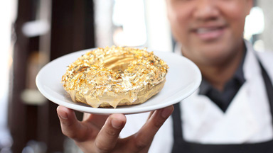 $100 Donut Made With Gold and Cristal Champagne