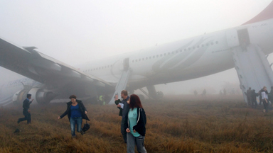 Commercial Jet Skids Off Runway At Tribhuvan International Airport