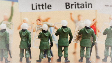 Little Britain: Tiny models protest Brexit