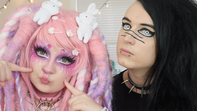 Harajuku Princess Transforms Goth Boyfriend