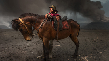 Tenggerese Horsemen navigate around active volcanoes with ease